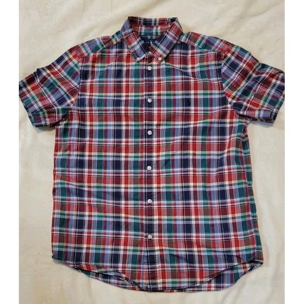 RALPH LAUREN YOUTH BOYS MULTICOLOR SHORT SLEEVE BUTTONDOWN SIZE XL (18-20) - Picture 2 of 6